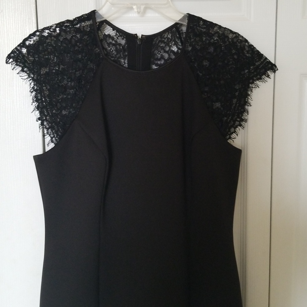 Black dress lace details